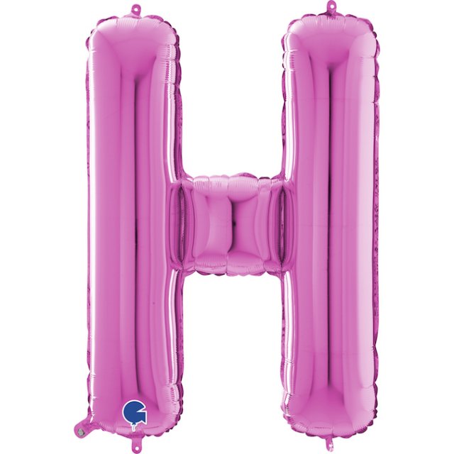 Fóliové písmeno H, růžová barva, velikost 66cm (zn. GRABO)