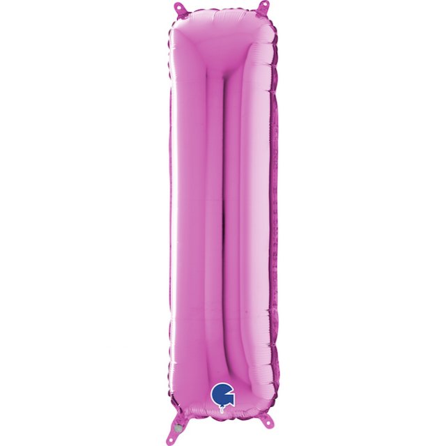 Fóliové písmeno I, růžová barva, velikost 66cm (zn. GRABO)