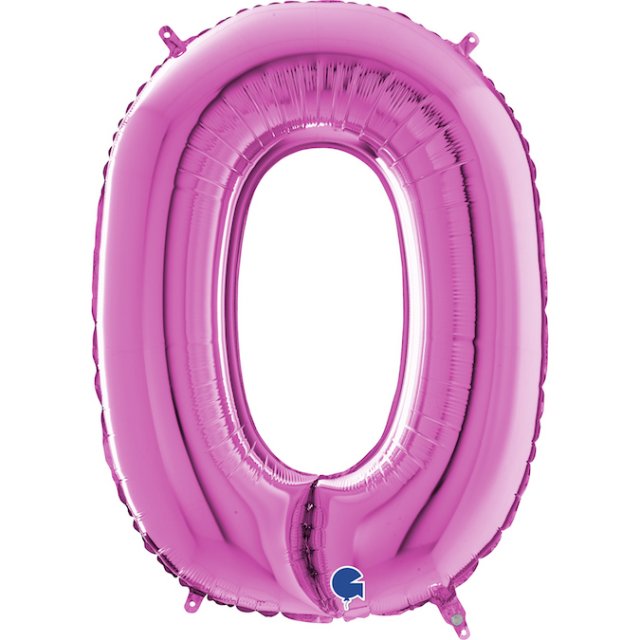 Fóliové písmeno O, růžová barva, velikost 66cm (zn. GRABO)