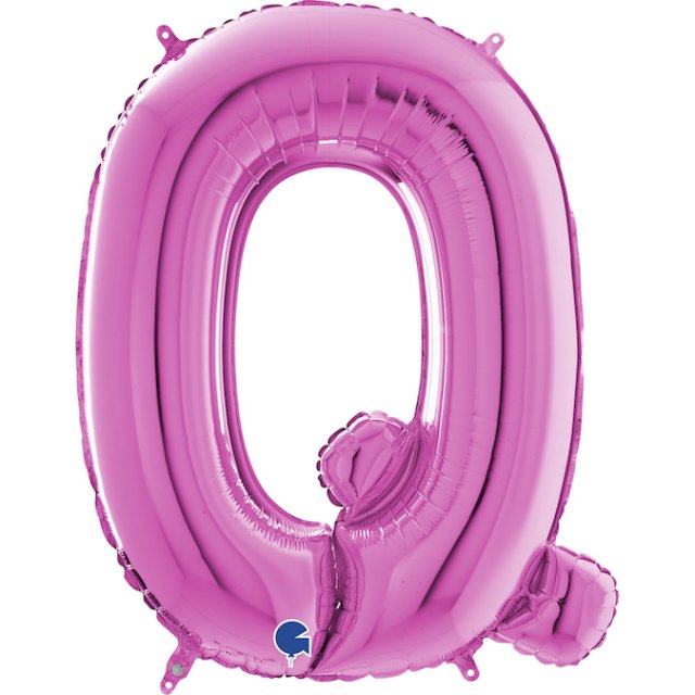 Fóliové písmeno Q, růžová barva, velikost 66cm (zn. GRABO)