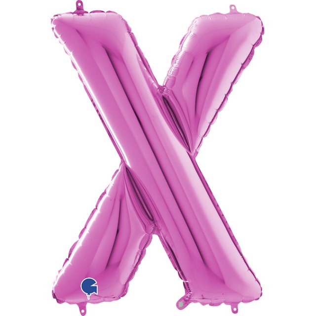 Fóliové písmeno X, růžová barva, velikost 66cm (zn. GRABO)