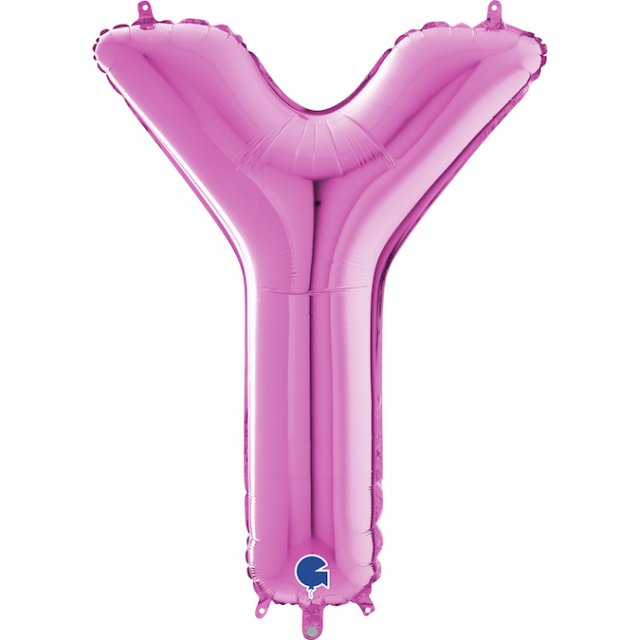 Fóliové písmeno Y, růžová barva, velikost 66cm (zn. GRABO)