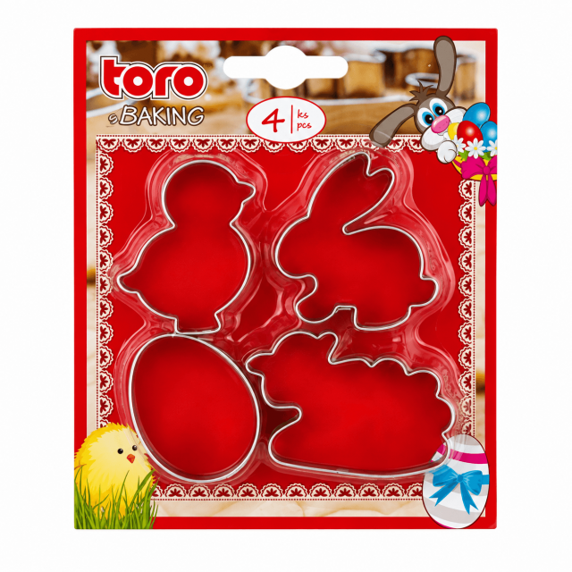 Vykrajovátka velikonoční OVCE, KUŘE, KRÁLÍK, VEJCE - set 4ks (zn. TORO-baking)