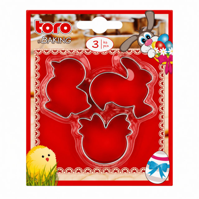 Vykrajovátka velikonoční KOHOUT, SLEPICE, KUŘE - set 3ks (zn. TORO-baking)