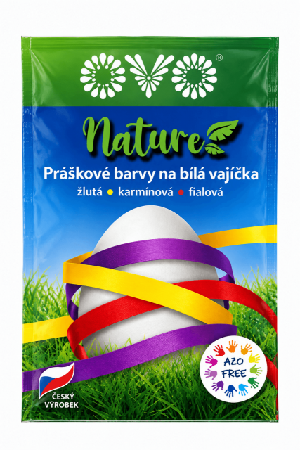 BARVY na vajíčka, práškové - žlutá, karmínová, fialová - set 3ks (zn. OVO)