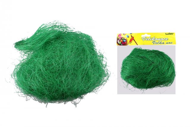 Tráva dekorační, zelená barva,  30g (zn. WIKY)