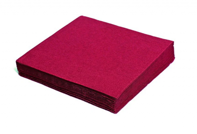 Ubrousky VÍNOVÉ, bordó barva, 3vrstvé, rozměr 40x40cm - GASTRO set 250ks (zn. WIMEX)