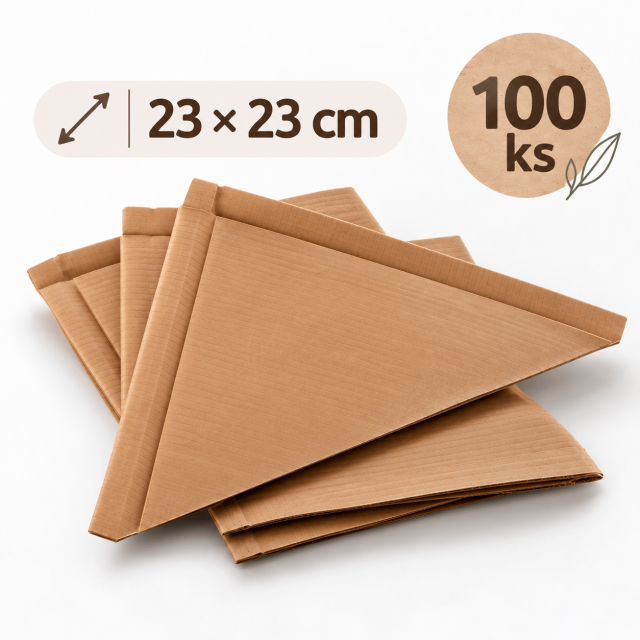 Papírové kornouty - kraftový, vázaný (PAP) (FSC Mix), rozměr 23x23 cm - set 100ks (zn. WIMEX)