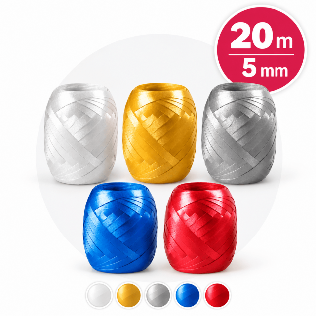 Dárková stuha vázací, plastová, 20m/5mm (zn. Ditipo)