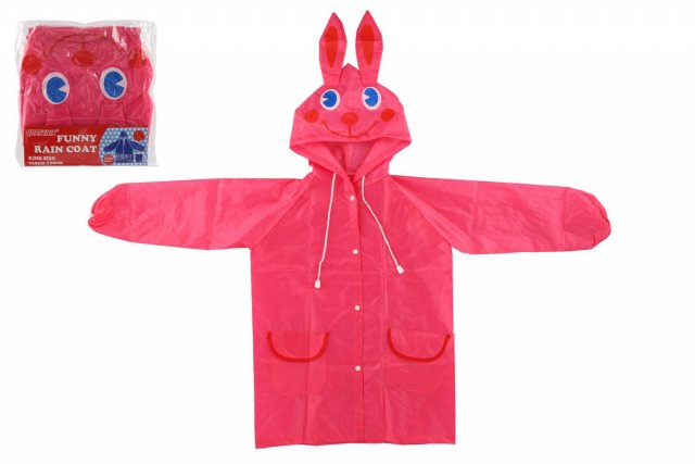 Pláštěnka dětská KRÁLÍK, velikost 110-120cm, růžová (zn. Teddies)