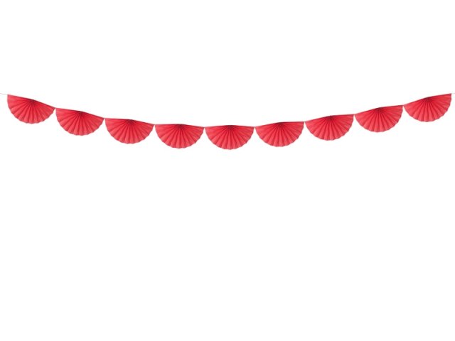 Girlanda, rozety 30 cm, červená (zn. PartyDeco)