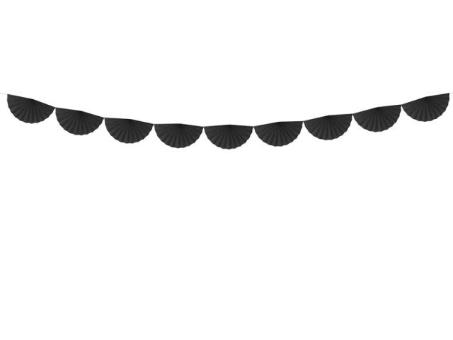 Girlanda, rozety 30 cm, černá (zn. PartyDeco)
