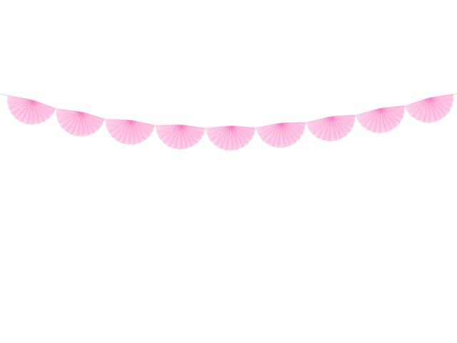 Girlanda, rozety 30 cm, světle růžová
