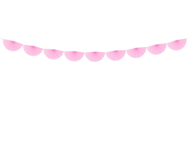 Girlanda, rozety 30 cm, světle růžová (zn. PartyDeco)