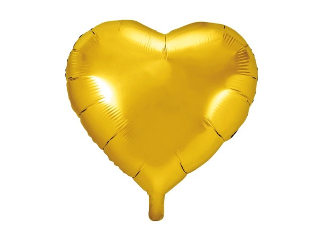 Fóliový balón 45 cm, srdce, zlatý