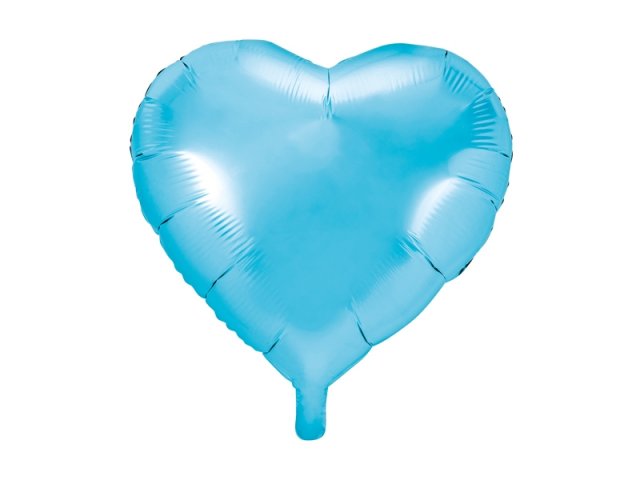 Fóliový balón 45 cm, srdce, světle modrá