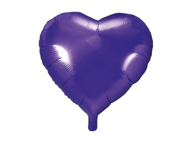 Fóliový balón 45 cm, srdce, fialový