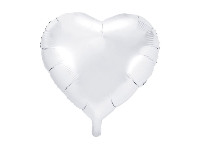 Fóliový balón 45 cm, srdce, bílý
