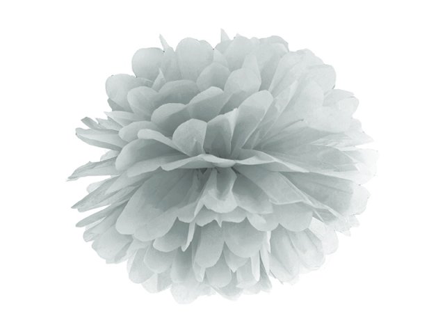 Pompom, stříbrná, 35 cm (zn. PartyDeco)