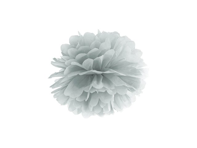 Závěsný pompom, stříbrná, 25 cm (zn. PartyDeco)