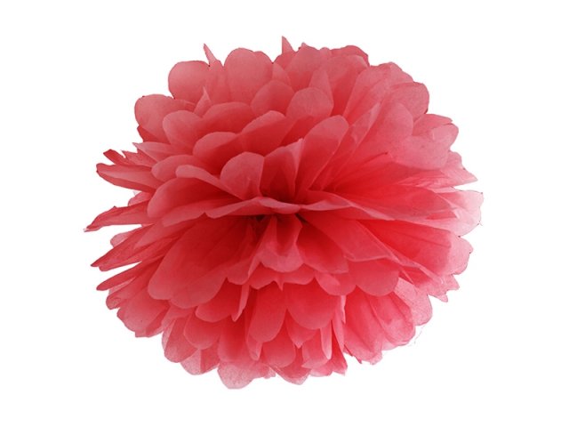 Závěsný pompom, červená, 35 cm (zn. PartyDeco)