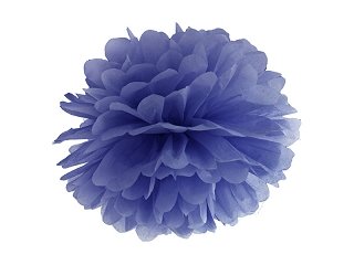 Pompom, tmavě modrá, 35 cm (zn. PartyDeco)