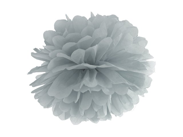 Pompom, šedá, 35 cm (zn. PartyDeco)