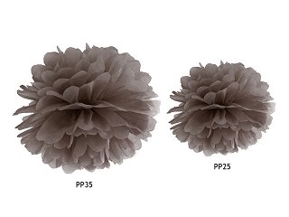 Pompom, hnědá, 25 cm (zn. PartyDeco)
