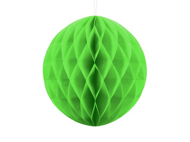 Papírová dekorace, světle zelená, koule, 30 cm (zn. PartyDeco)