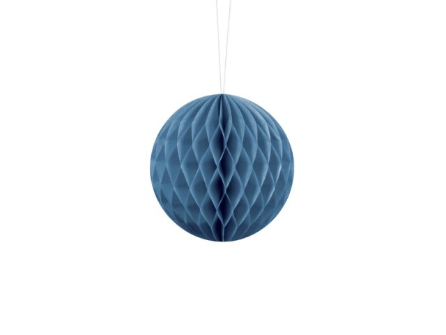 Papírová dekorace, modrá, koule, 10 cm (zn. PartyDeco)