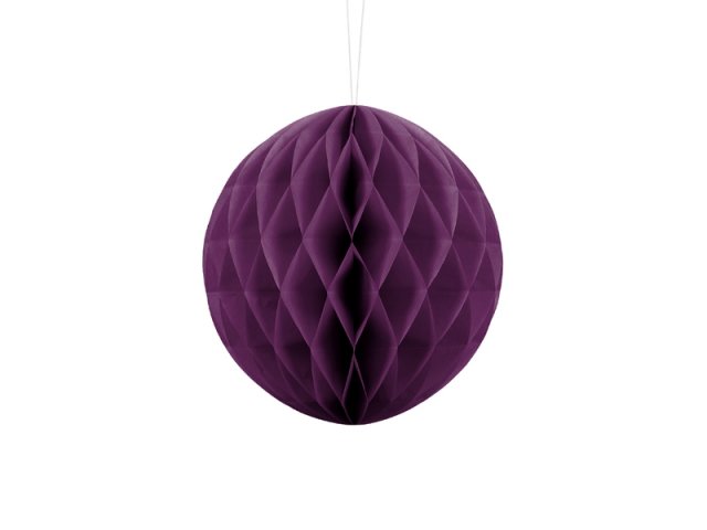 Papírová dekorace, fialová, koule, 20 cm (zn. PartyDeco)