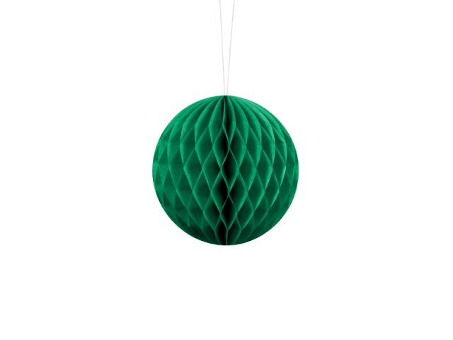 Papírová dekorace, smaragdová zelená, koule, 10 cm (zn. PartyDeco)