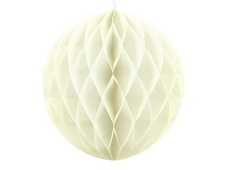 Papírová dekorace, světle krémová, koule, 40 cm (zn. PartDeco)