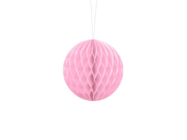 Papírová dekorace, světle růžová, koule, 10 cm