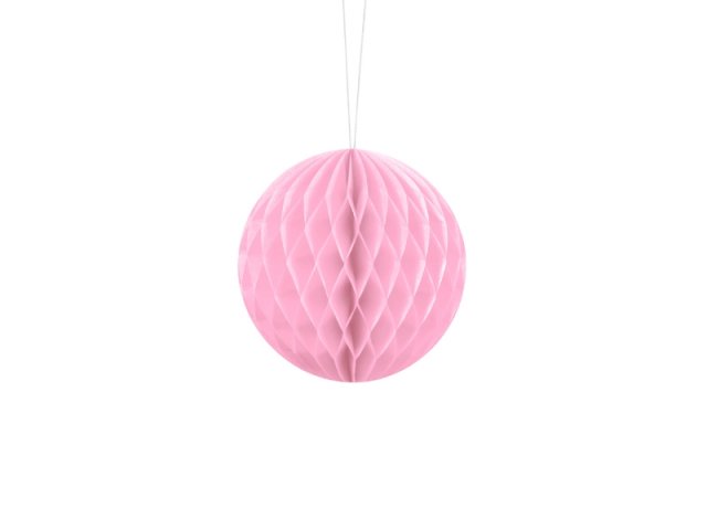 Papírová dekorace, světle růžová, koule, 10 cm (zn. PartyDeco)