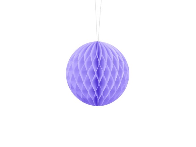 Papírová dekorace, lila, koule, 10 cm (zn. PartyDeco)