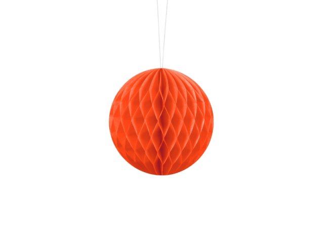 Papírová dekorace, oranžová, koule, 10 cm (zn. PartyDeco)
