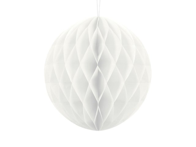 Papírová dekorace, bílá, koule, 30 cm (zn. PartyDeco)