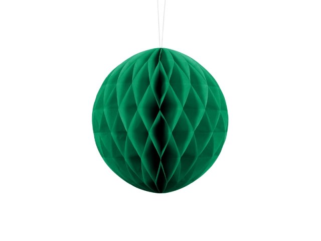 Papírová dekorace, smaragdová zelená, koule, 20 cm (zn. PartyDeco)