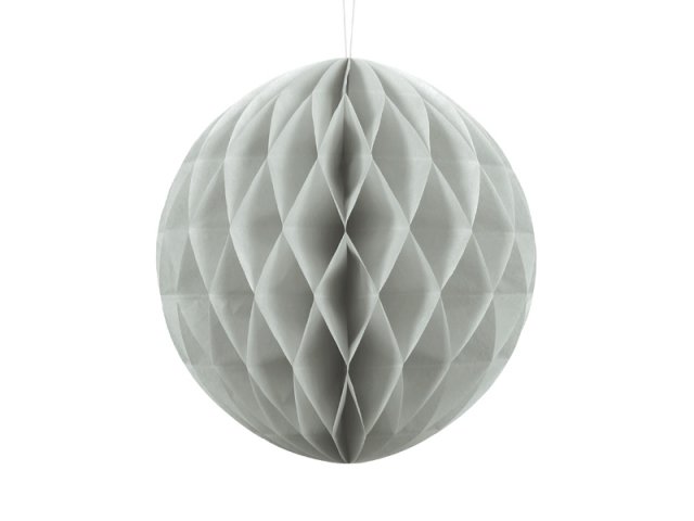 Papírová dekorace, šedá, koule, 30 cm (zn. PartyDeco)