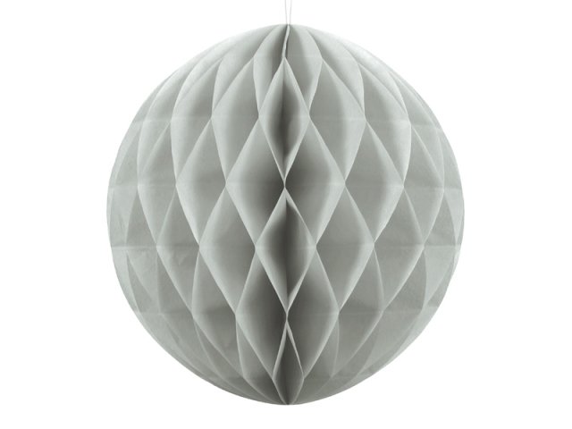 Papírová dekorace, šedá, koule, 40 cm (zn. PartyDeco)