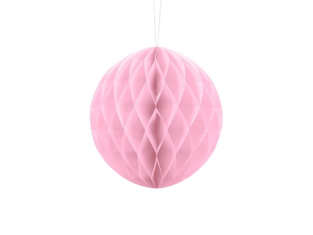 Papírová dekorace, světle růžová, koule, 20 cm