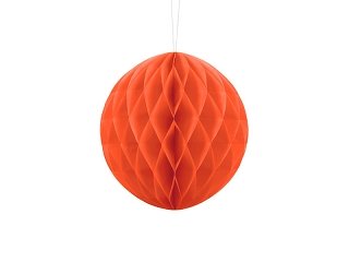 Papírová dekorace, oranžová, koule, 20 cm (zn. PartyDeco)