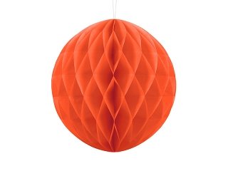 Papírová dekorace, oranžová, koule, 30 cm