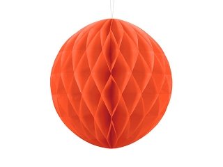 Papírová dekorace, oranžová, koule, 30 cm (zn. PartyDeco)