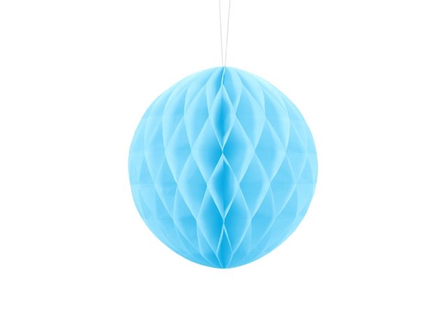 Papírová dekorace, světle modrá, koule, 20 cm (zn. PartyDeco)