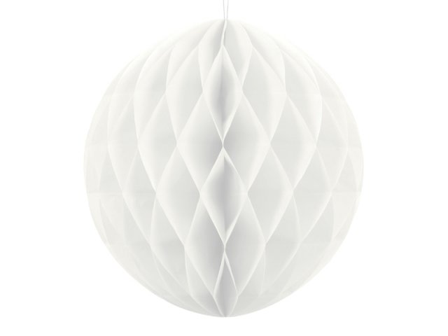 Papírová dekorace, bílá, koule, 40 cm (zn. PartyDeco)