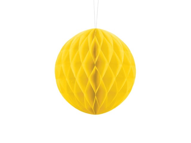 Papírová dekorace, žlutá, koule, 20 cm (zn. PartyDeco)