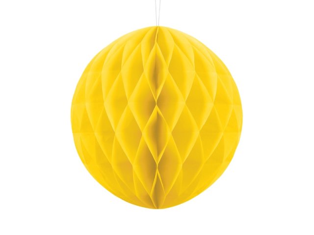 Papírová dekorace, žlutá, koule, 30 cm (zn. PartyDeco)