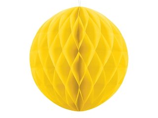 Papírová dekorace, žlutá, koule, 40 cm (zn. PartyDeco)